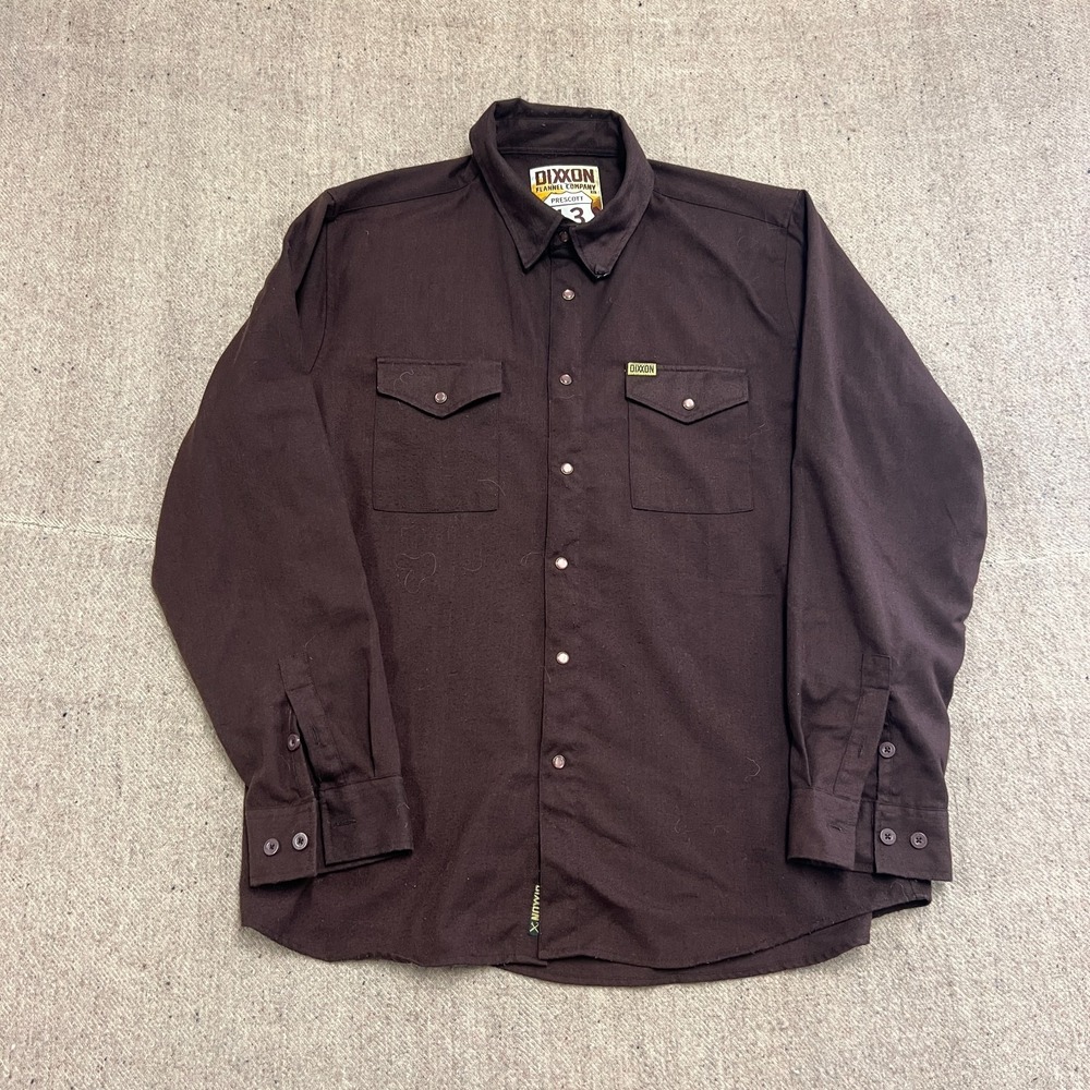Dixxon Button Up Shirt Mens XL Brown Long Sleeve Prescott 13